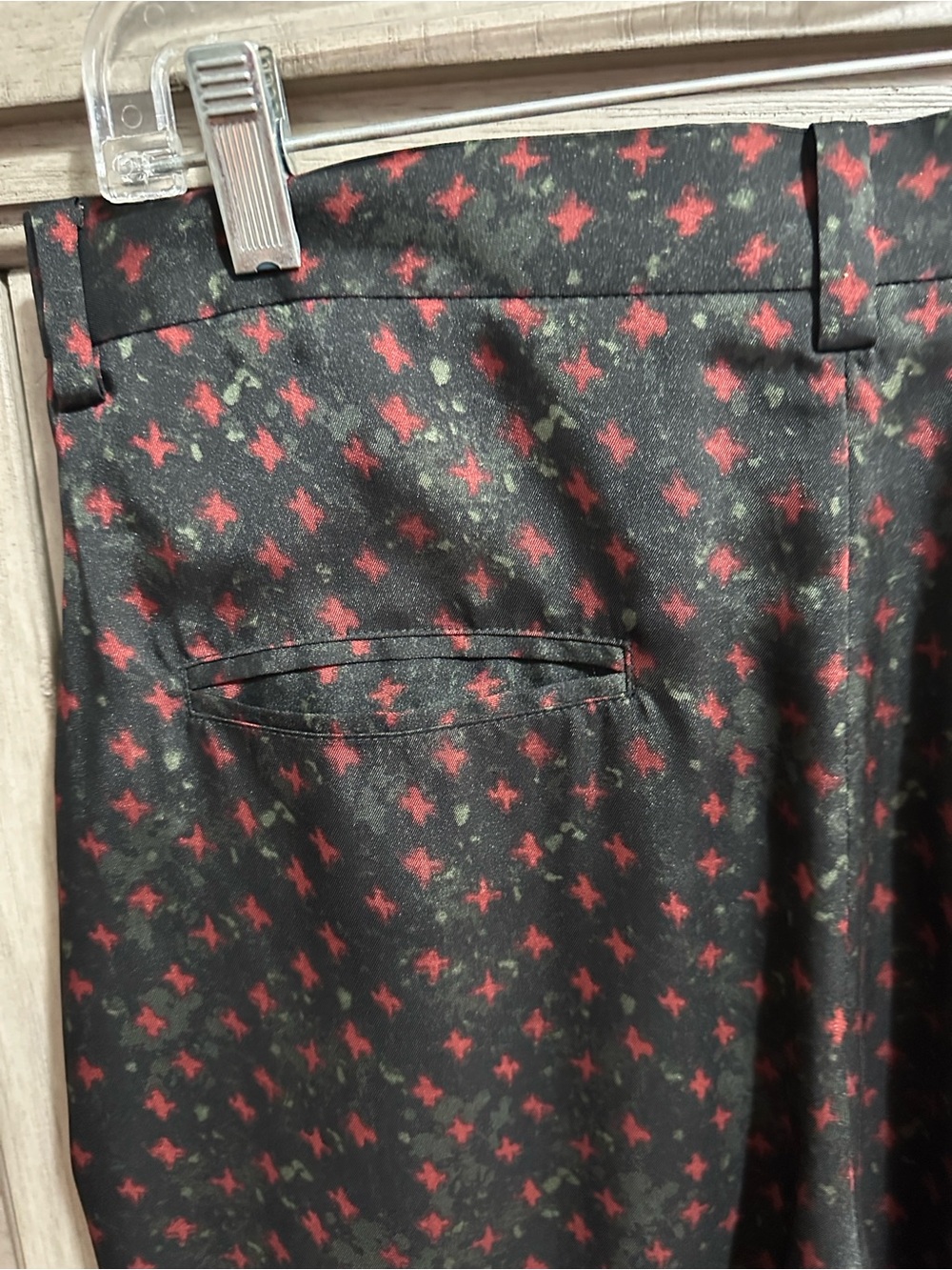 Gary Graham Women’s Straight-Leg Pants in Black with Red Motif - Picture 3 of 8